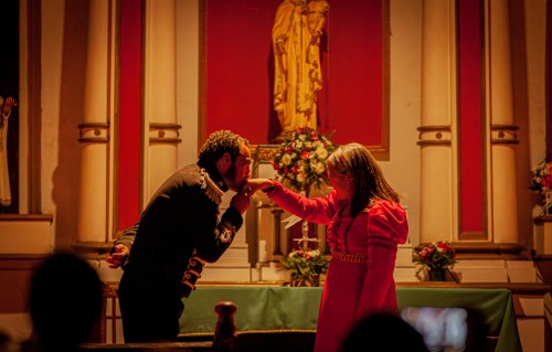 Manuel Rodríguez y su cónyuge Francisca de Paula Segura y Ruíz en la Capilla de Tiltil.